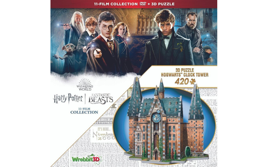 Harry Potter - 1 - 7.2 Collection + Fantastic Beasts 1 - 3 + Wrebbit 3D Puzzel Clocktower
